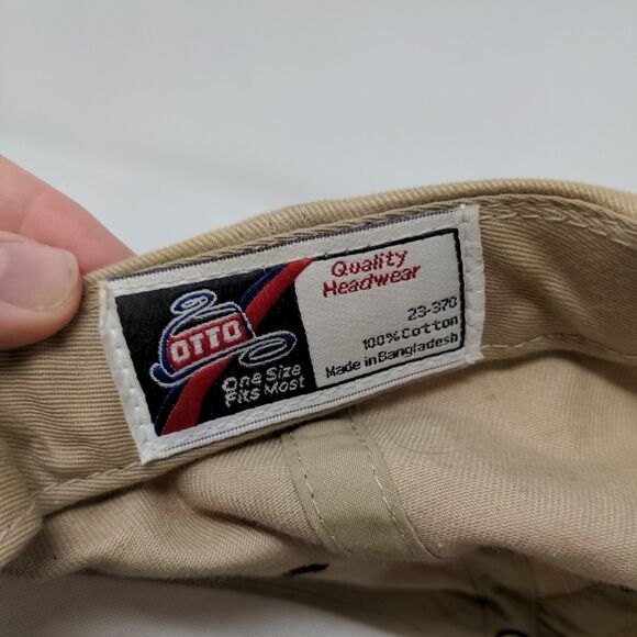 Otto Men's Pier 502 Strapback Hat Tan OSFM Embroidered Logo Spell Out - Picture 12 of 12